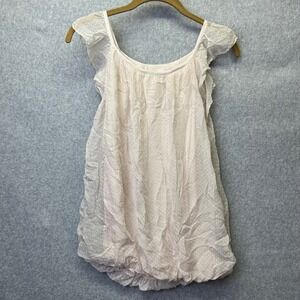 Luisa Ricci Italy Silk Polka Dot Ruffle Bubble‎ Top Blouse Size S Shirt Overlay